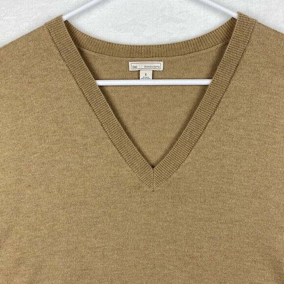 Gap Merino Wool Sweater Womens Small Brown V-neck Lightweight Casual Pullover - Picture 3 of 8